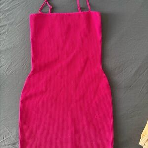 Aritzia Fuchsia Ribbed Mini Dress